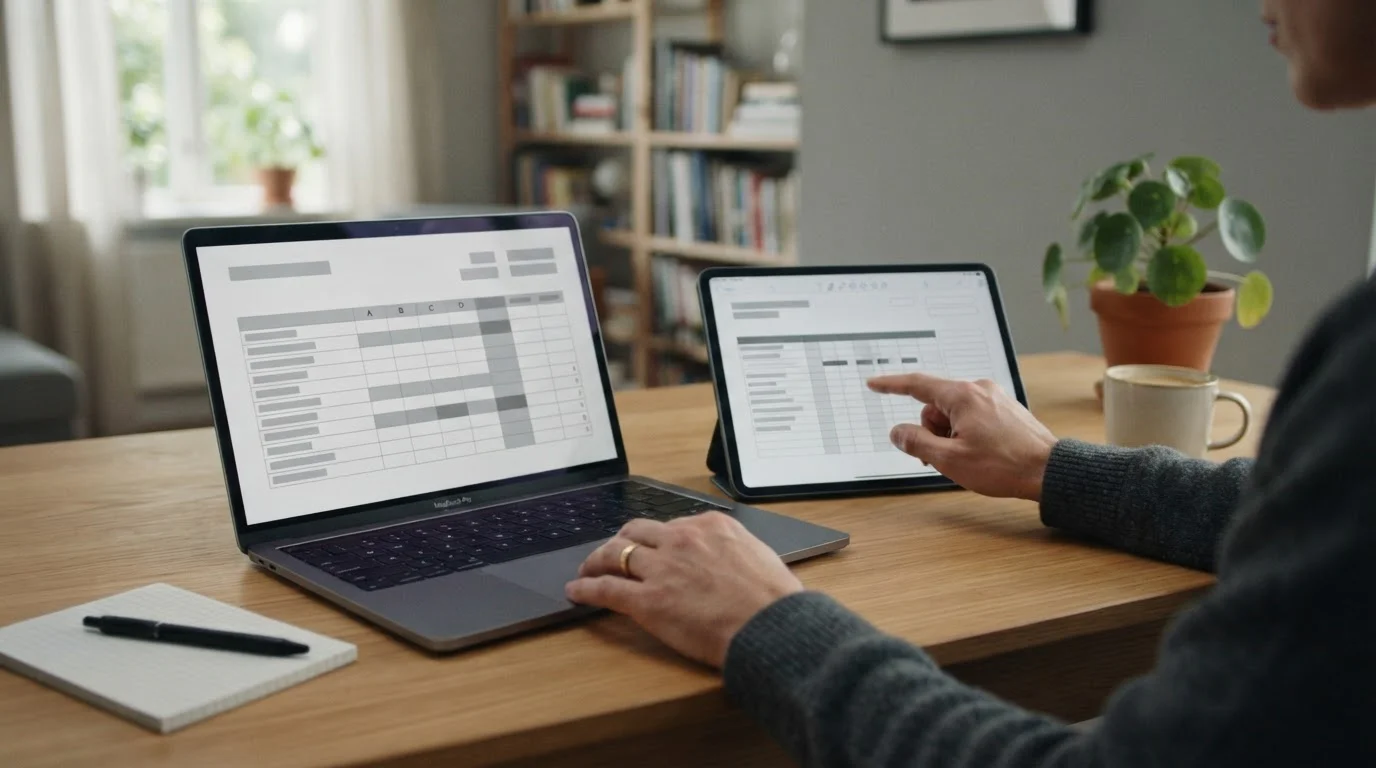 Vergleich von Wettanbieter-Konditionen auf Tablet und Laptop nebeneinander