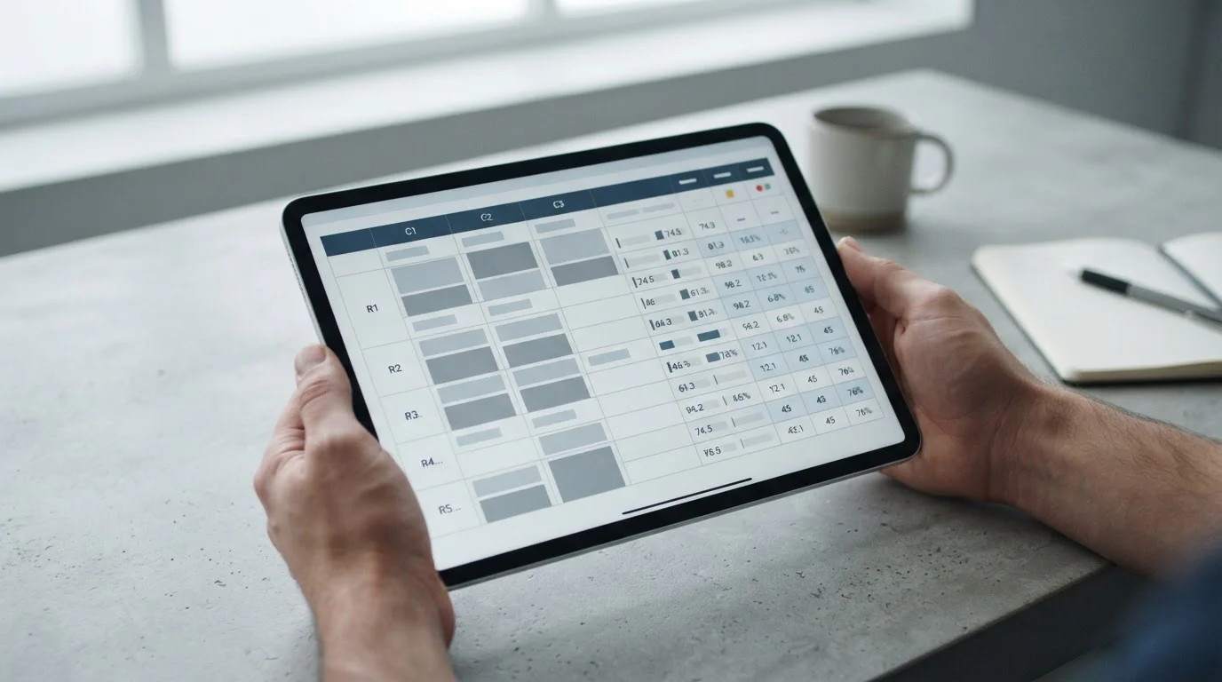 Neutraler Vergleich verschiedener Wettanbieter auf einem Tablet-Bildschirm