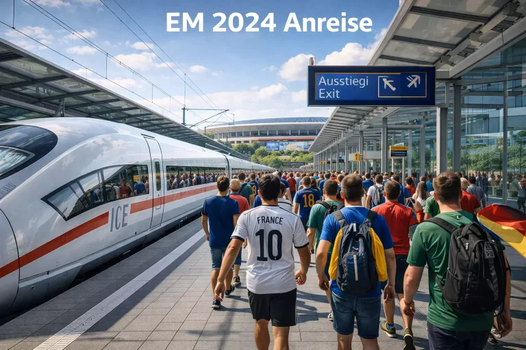 EM 2024 Anreise mit Bahn und ÖPNV zu den Stadien
