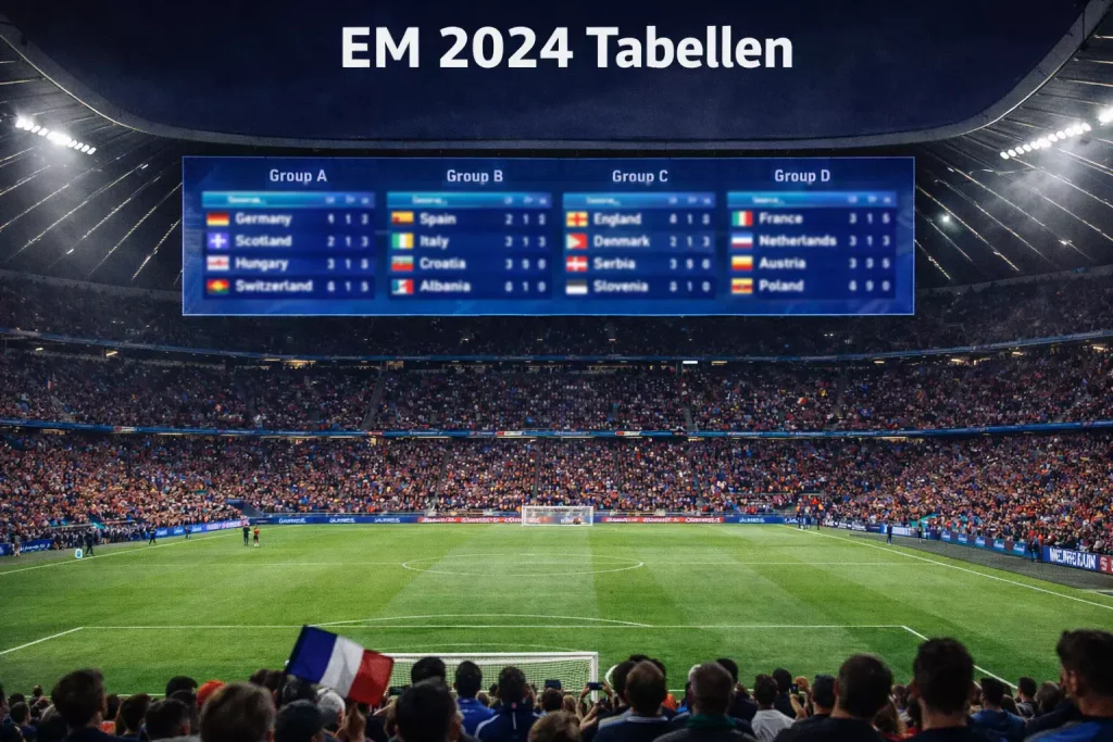 EM 2024 Tabellen aller Gruppen A bis F