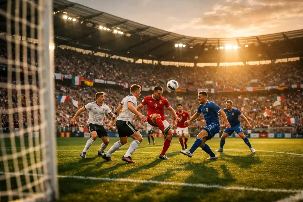 EM Gruppenphase 2024 – Fußballteams auf dem Spielfeld während der Vorrunde