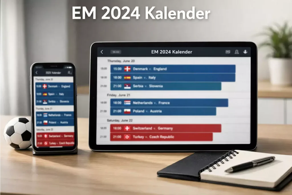 EM 2024 Kalender Import für Google, Apple und Outlook
