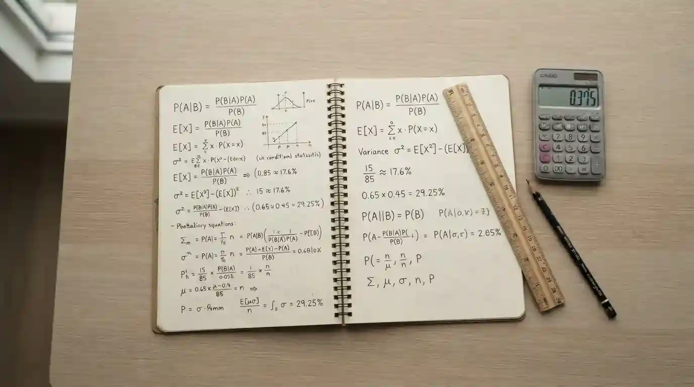 Mathematische Berechnung von Erwartungswert und impliziter Wahrscheinlichkeit auf Papier
