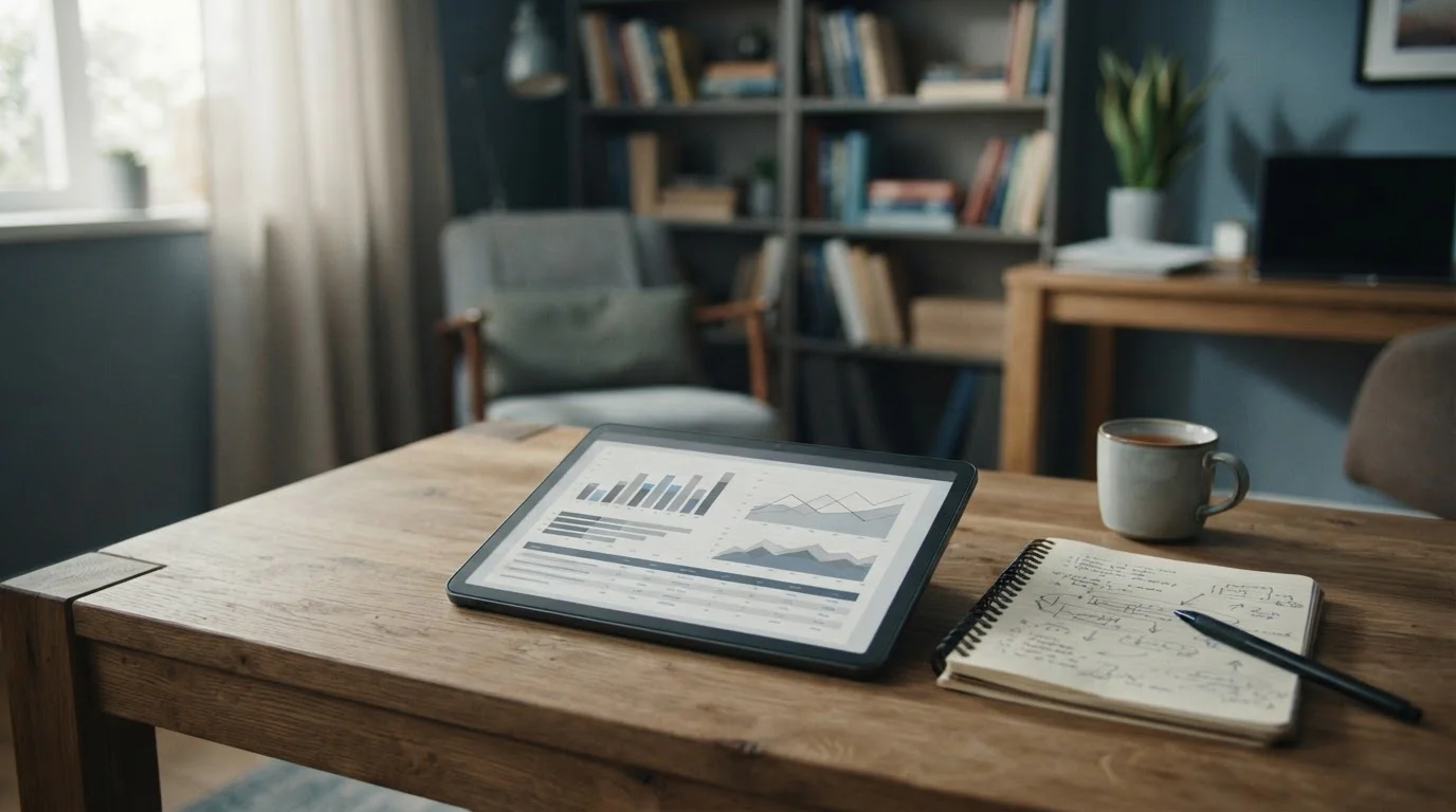 Sportstatistiken und Analysedaten auf einem Tablet zur Auswahl geeigneter Wetten