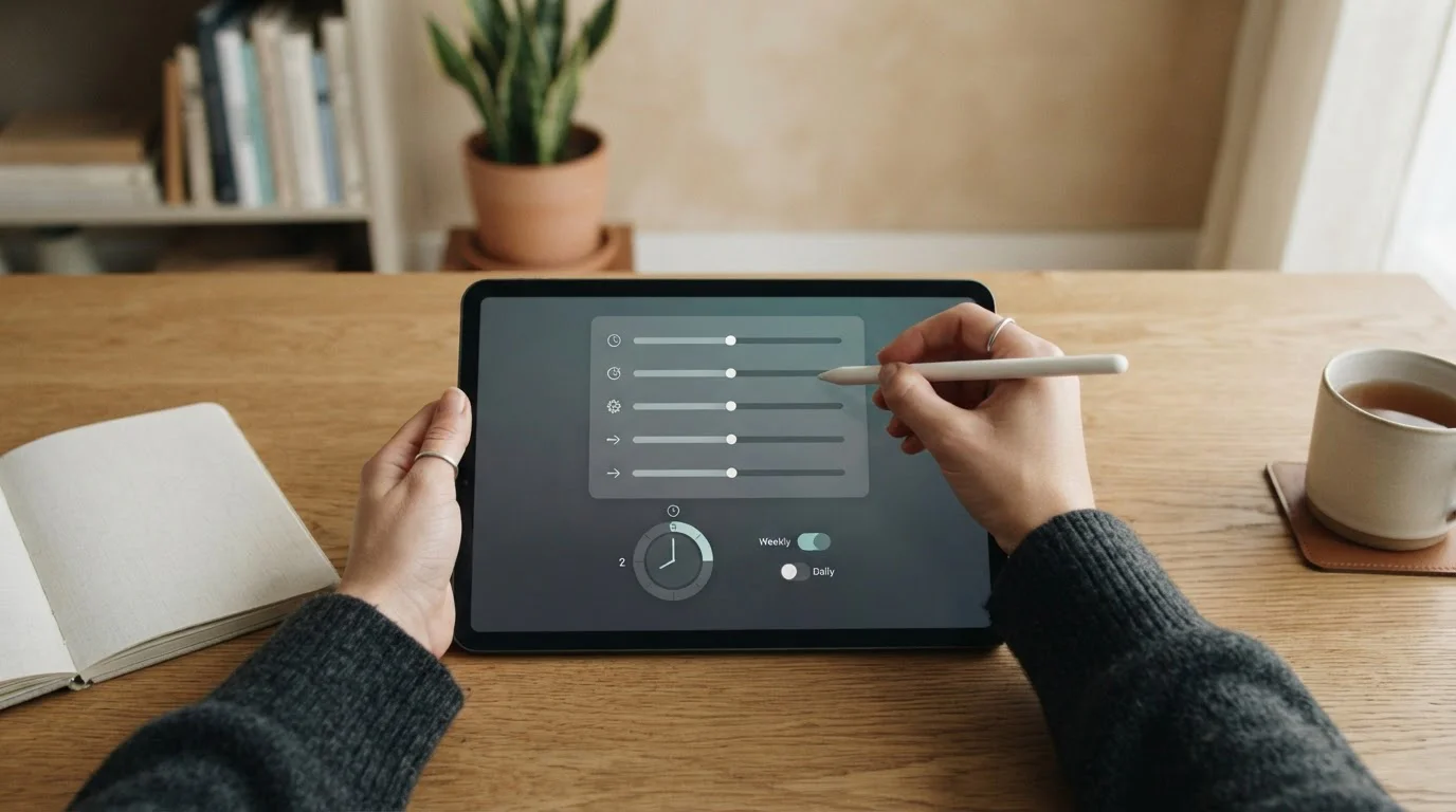 Person stellt Limits und Kontrollmechanismen in einer Wett-App ein