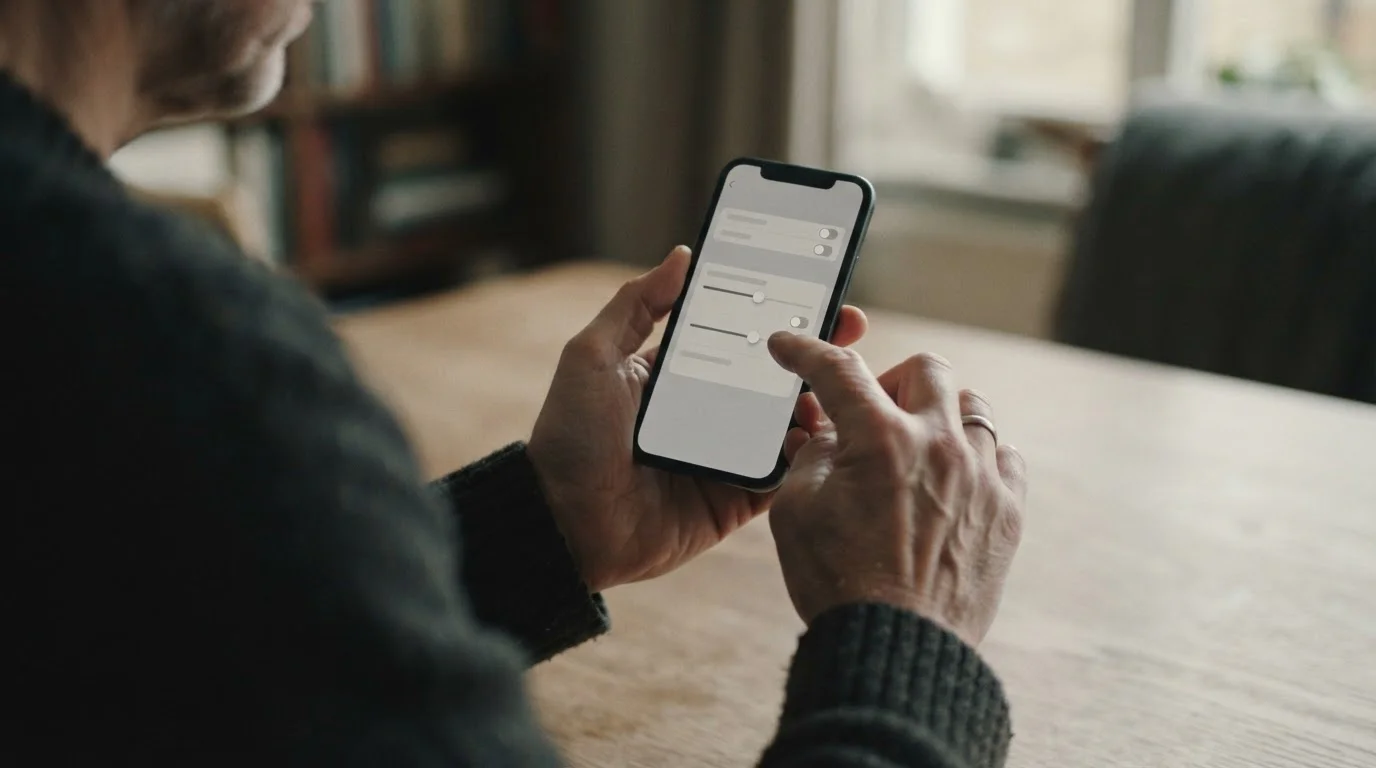 Einstellung von Limits auf einem mobilen Gerät als Symbol für verantwortungsvolles Wetten