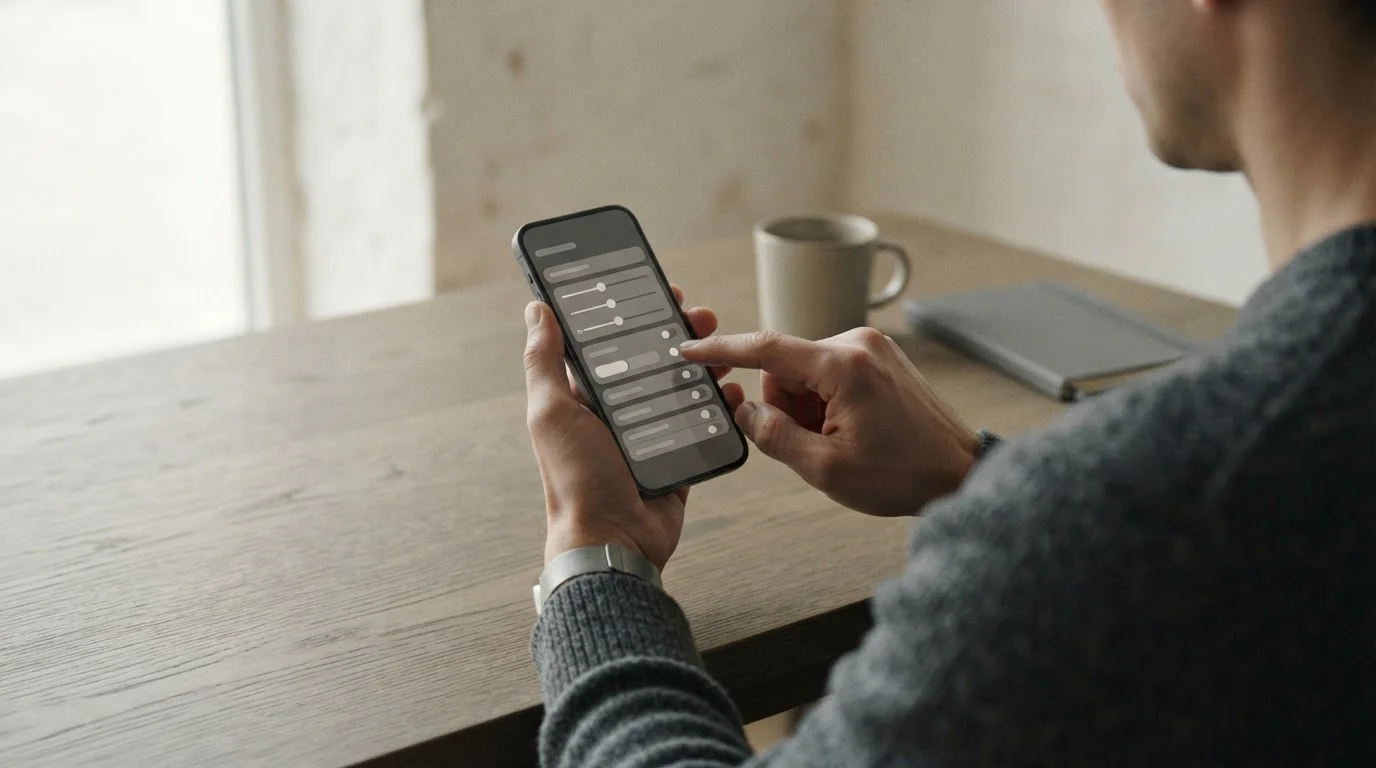 Person setzt Limit für Sportwetten in Smartphone-App