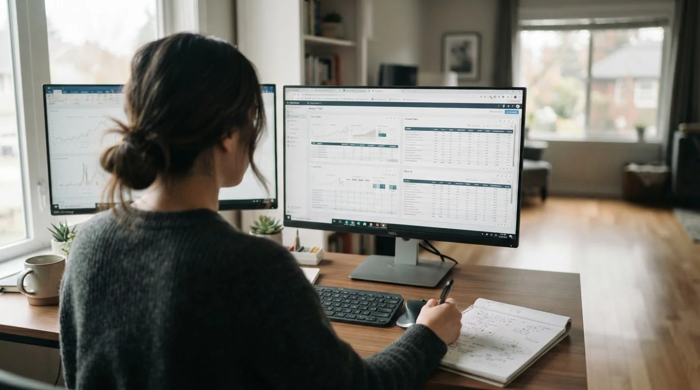 Vergleichende Analyse mehrerer Wettanbieter auf Computerbildschirm